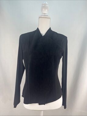 Calvin Klein Black Asymmetrical Zip Moto Jacket Blazer M EUC